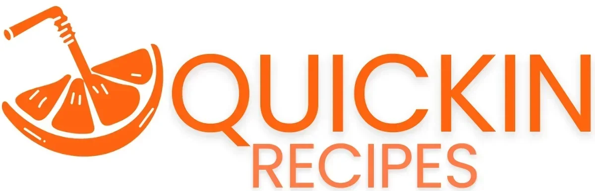 A sleek logo for "Quickin Recipes," featuring a minimalist design with clean typography and a small icon of a chef's hat or whisk
